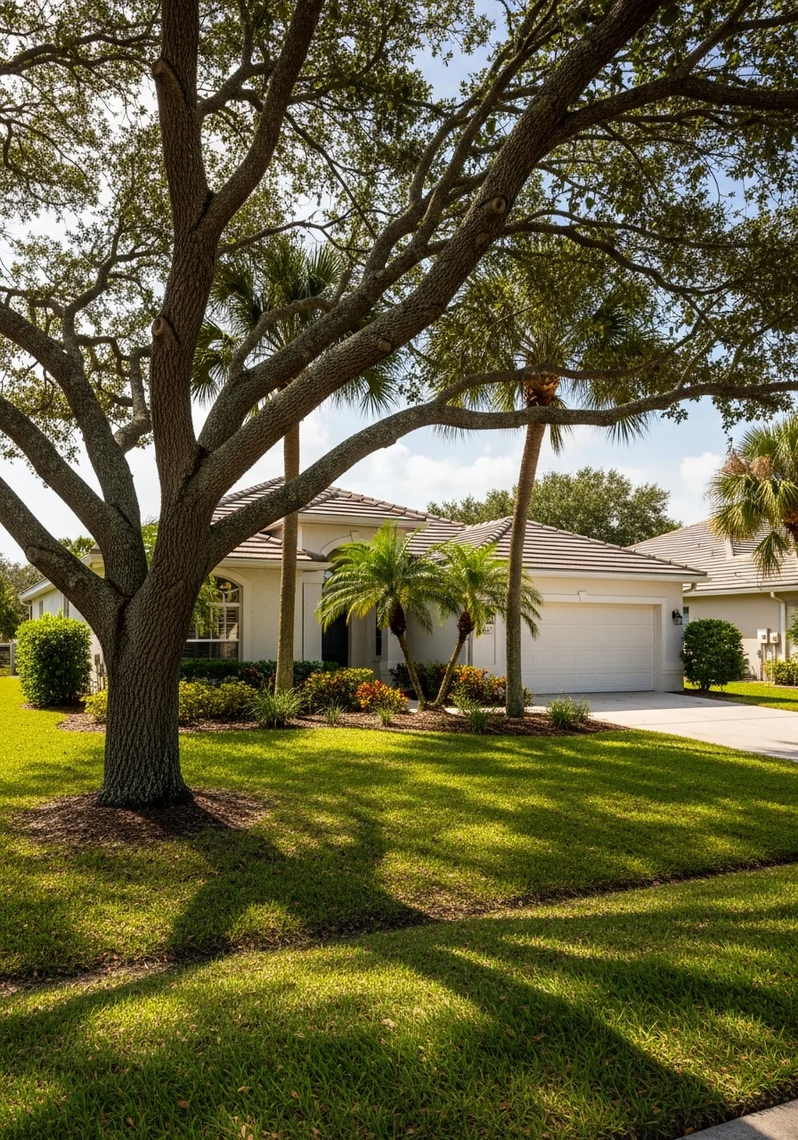 Punta Gorda residential home with mature trees and characteristic Florida architecture.